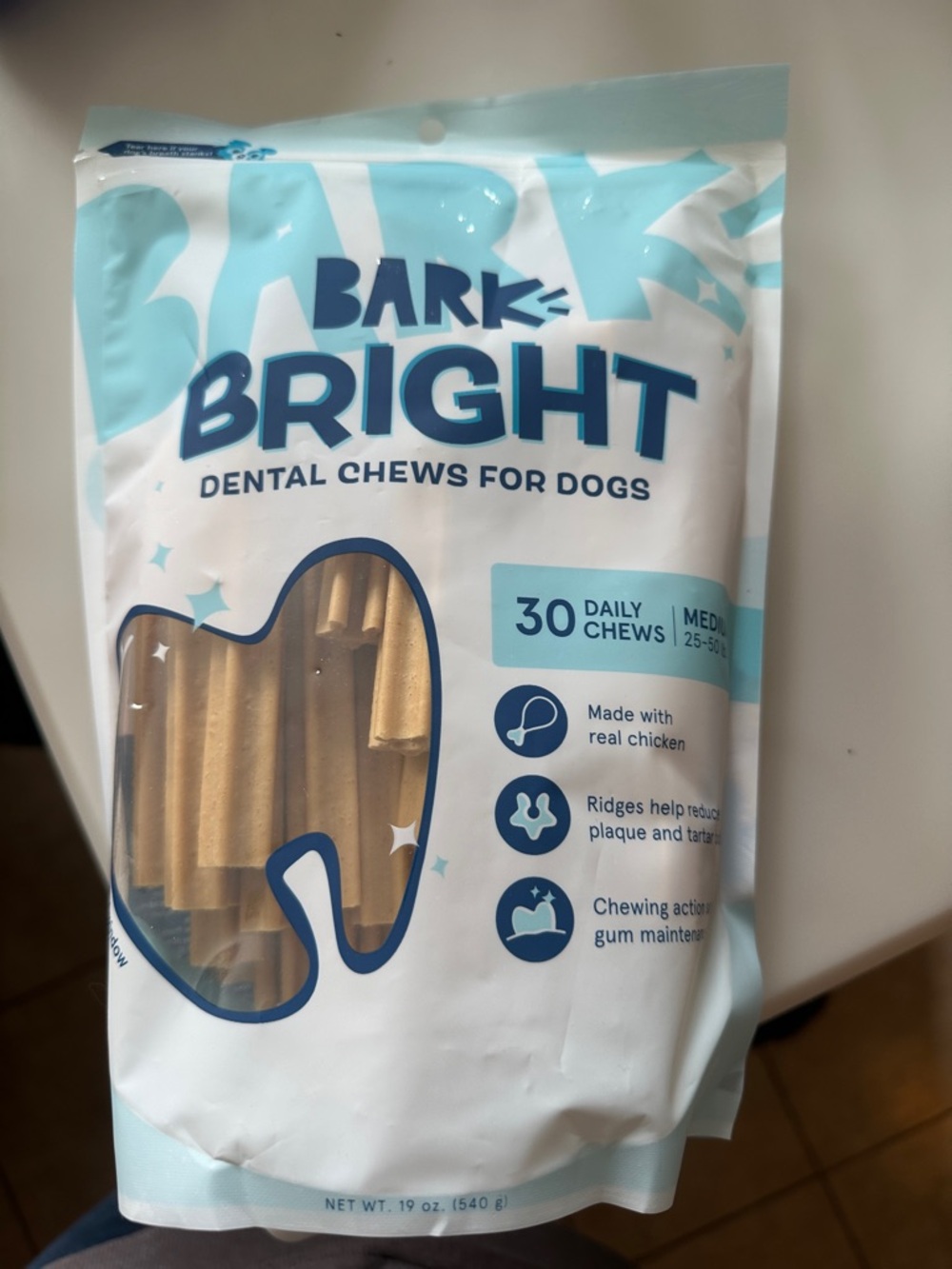 Bark Bright Dental Chews — Light Blue & White Pack